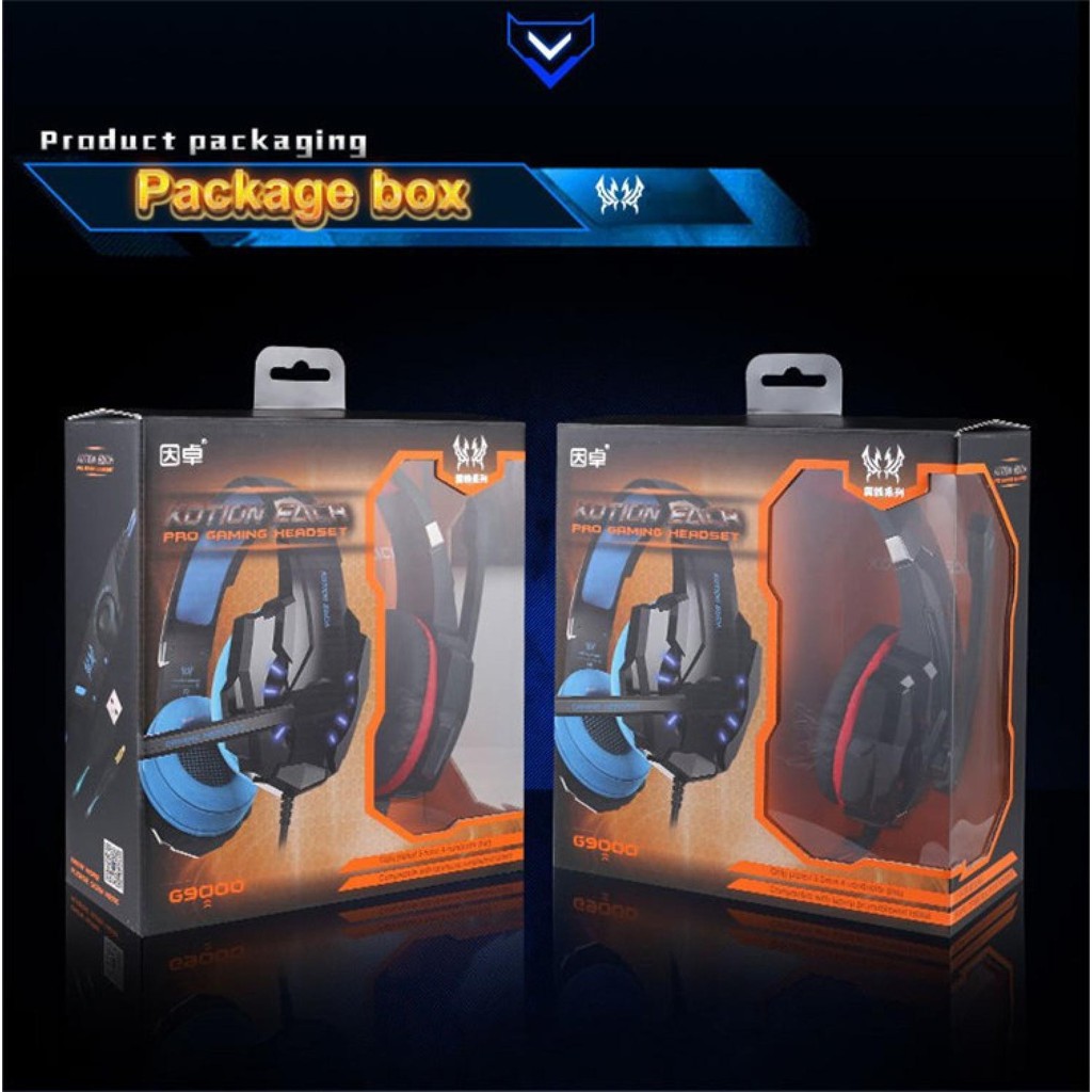 Bayar Ditempat Kotion Each G9000 Gaming Headset Twisted with LED Light