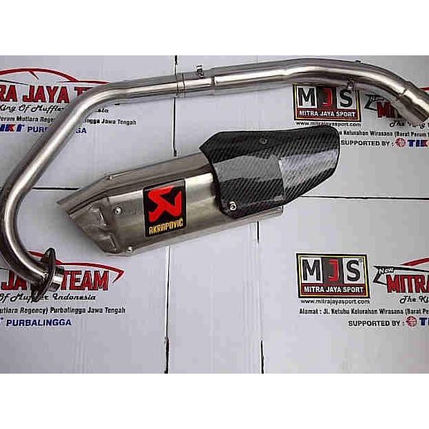 knalpot racing akrapovic half fairing carbon buat R15 full system