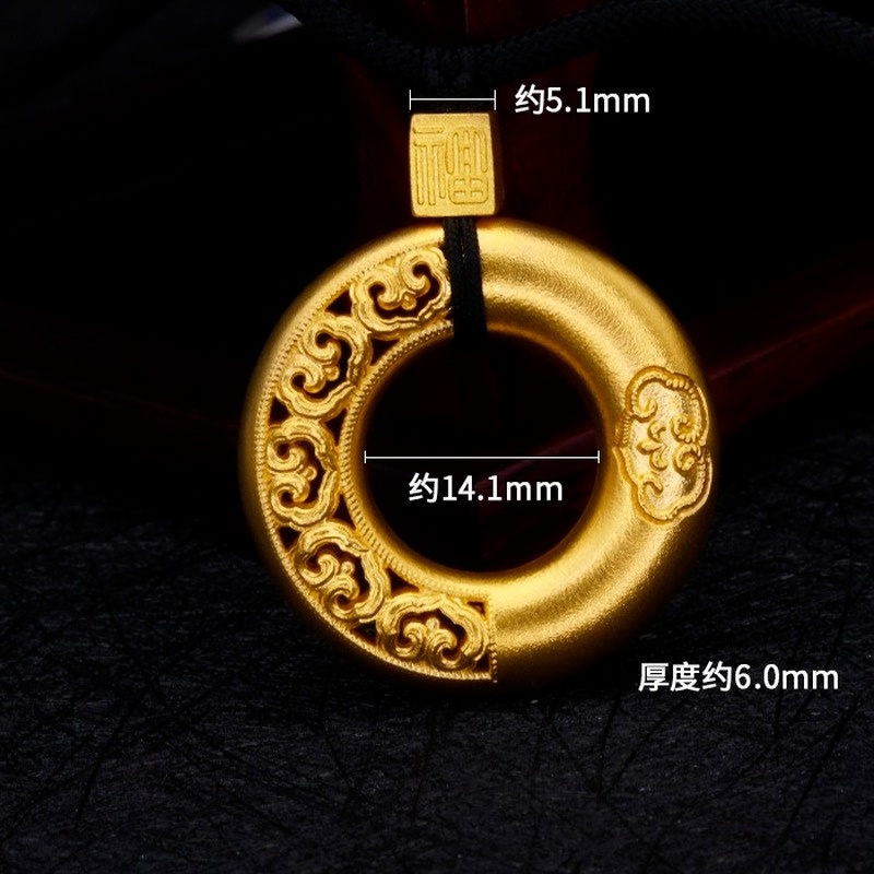 [Ready Stock]Fashion Hollowed-out Pendant Ring Necklace