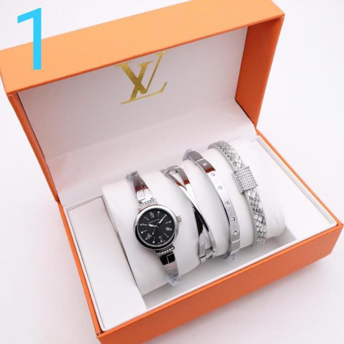 Jam tangan fashion wanita paket LV free gelang box original - 1