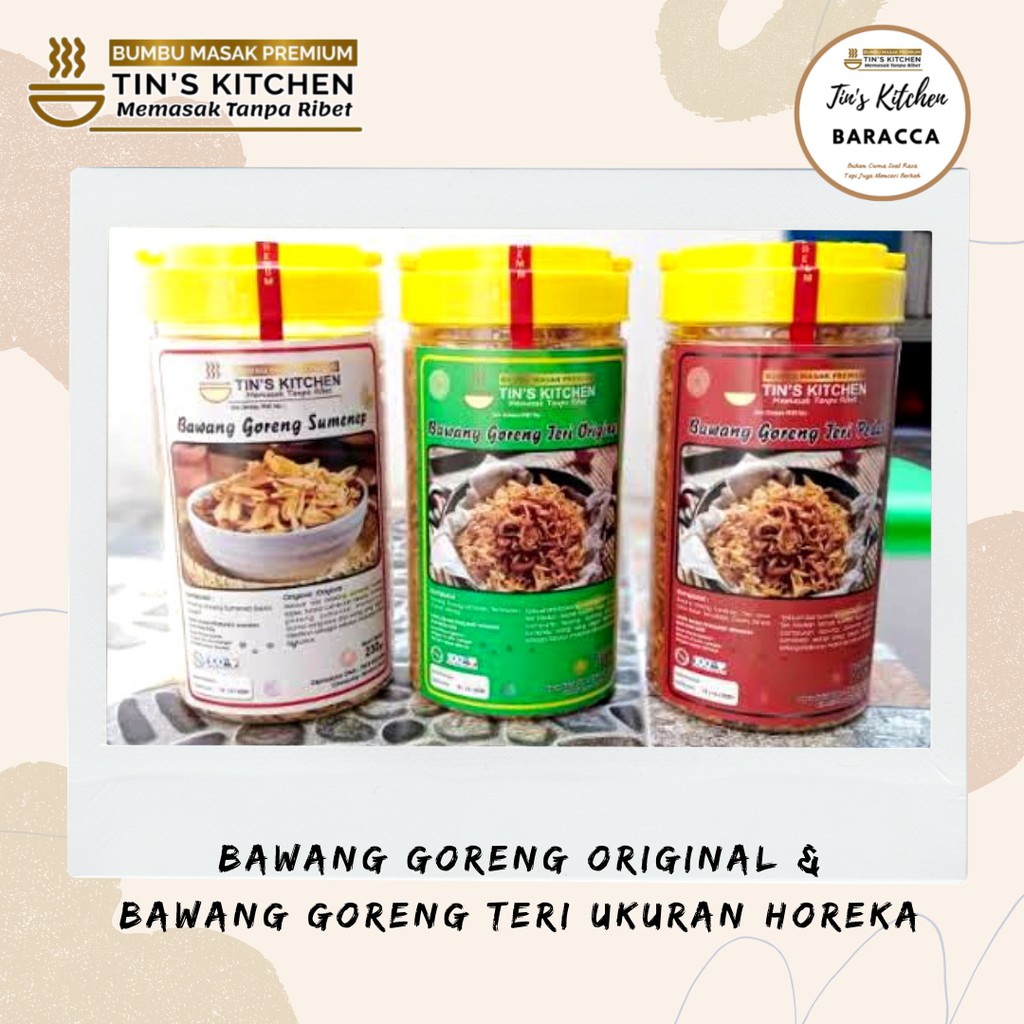 

Bawang Goreng Sumenep 300gr Bawang Goreng Original, Bawang Goreng Teri - Kemasan Hemat Horeka