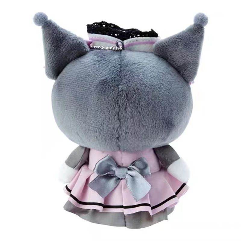 12cm Kawaii Sanrio Kuromi Plush Toy Anime Cartoon Stuffed Doll Figure Keychain Pendant Keyring Children Birthday Gifts