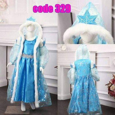 TBI Kostum Frozen 3 in 1 Gaun Beku Elsa Anna Disney Dress Princess Cosplay