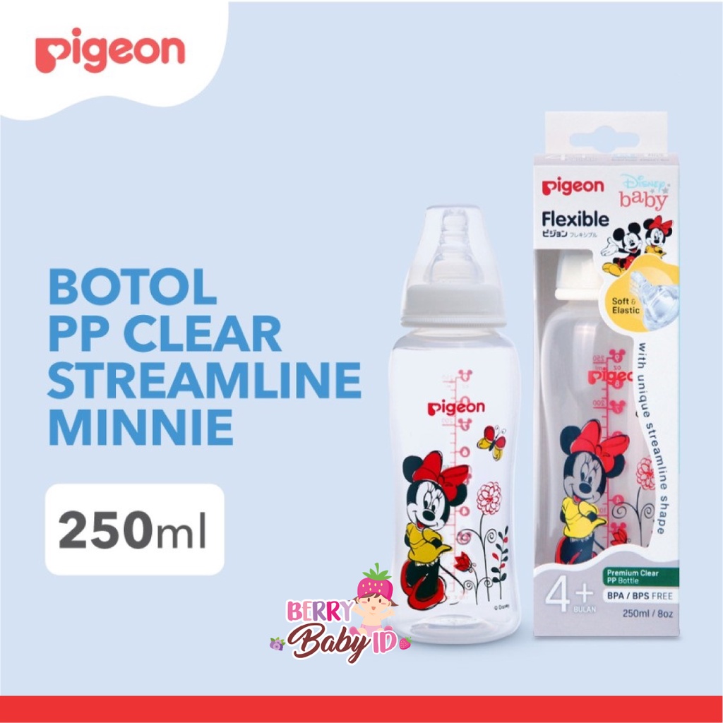 Pigeon Botol Flexibel Streamline Mickey Minnie Botol Susu Bayi 250ml Berry Mart