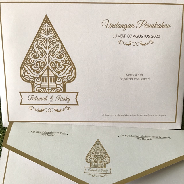 Undangan premium single hardcover custom satuan bahan Jasmine 210hsm
