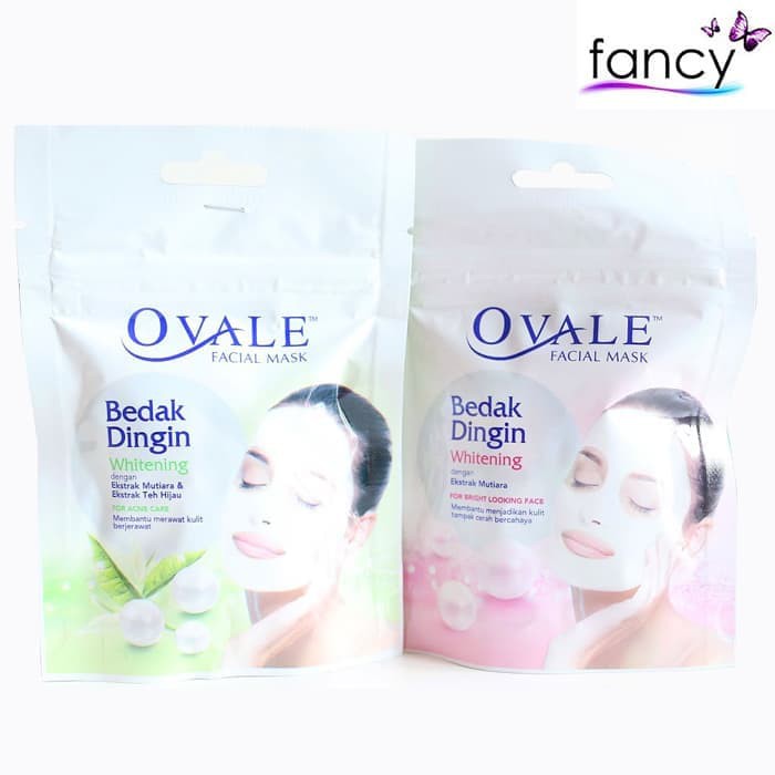 Ovale Facial Mask Bedak Dingin Whitening Ekstrak Mutiara