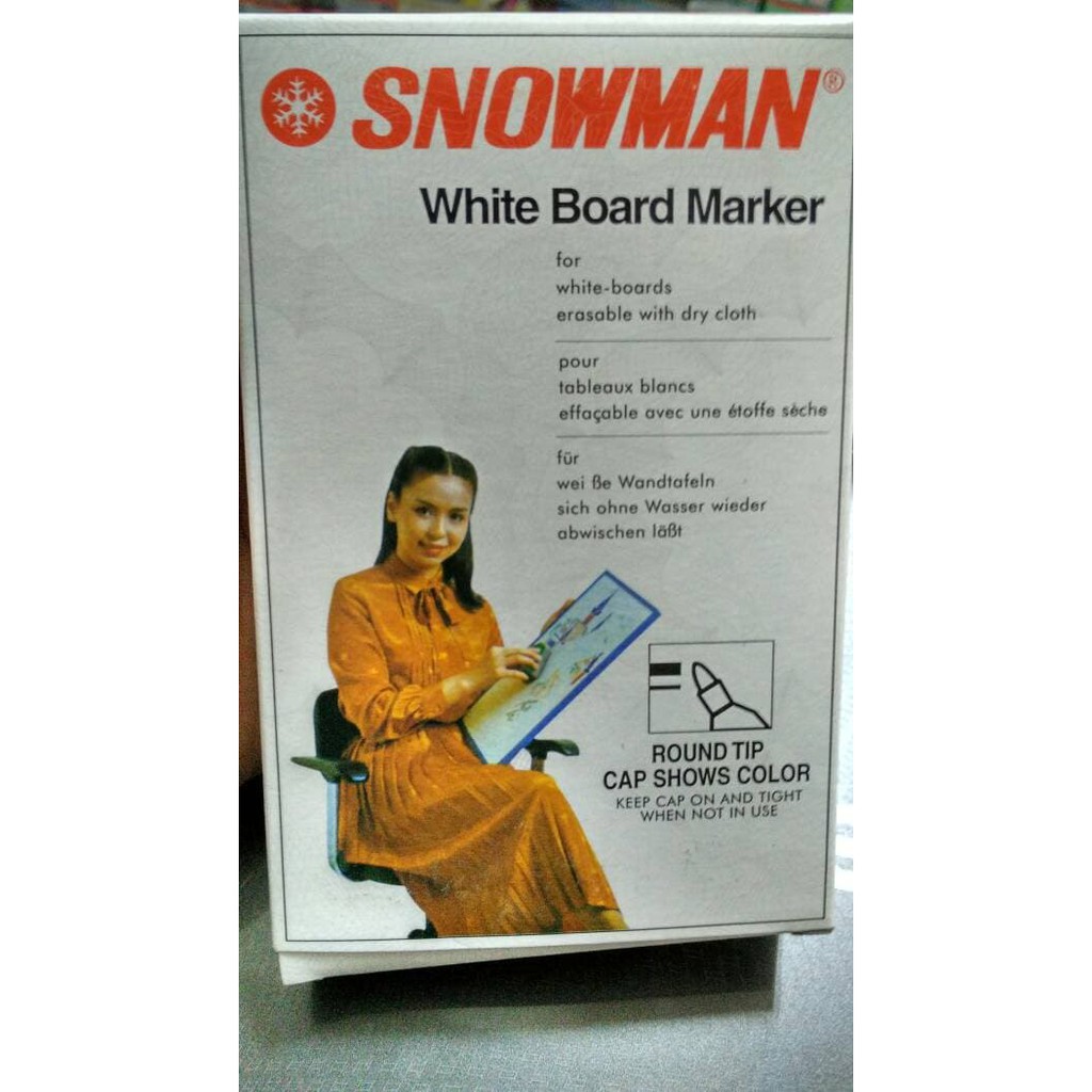 

Unik Snowman Spidol White Board Marker BG 12 Hitam Merah Biru Hijau Dozen Berkualitas