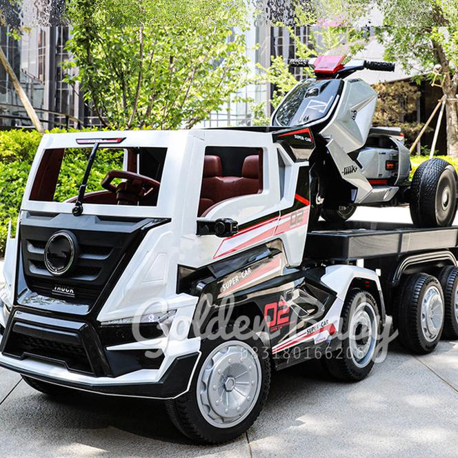 Mobil Mobilan Mainan Anak Aki Truck Trailer Container 8 Roda Xxl