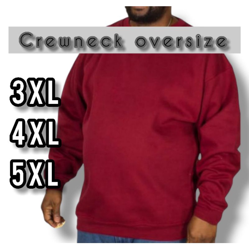 AMSTORE- SWEATER CREWNECK BASIC POLOS JUMBO|CREWNECK BIGSIZE,UNISEX,PRIA WANITA,SIZE 3XL,4XL,5XL.