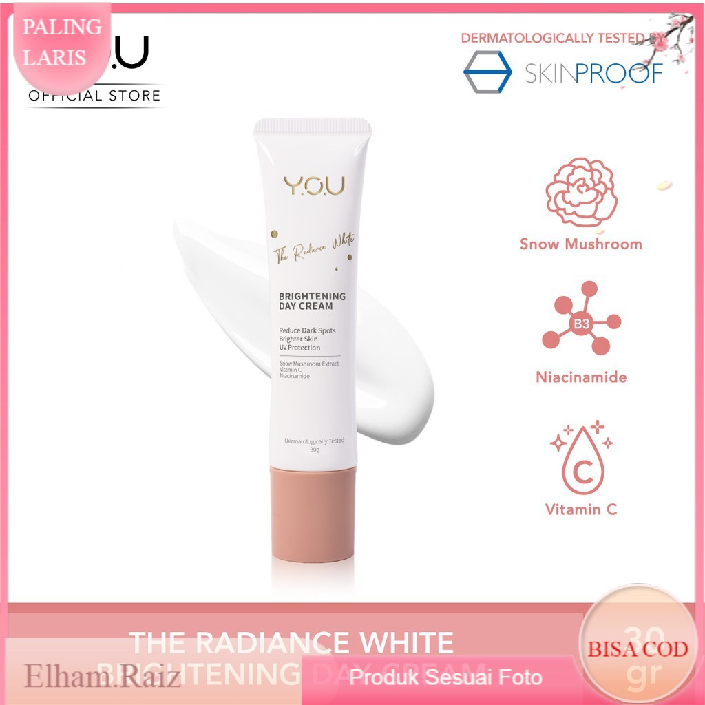 Official Distributor YOU The Radiance White Brightening Day Cream 30gr Day Cream YOU Krim Pagi YOU