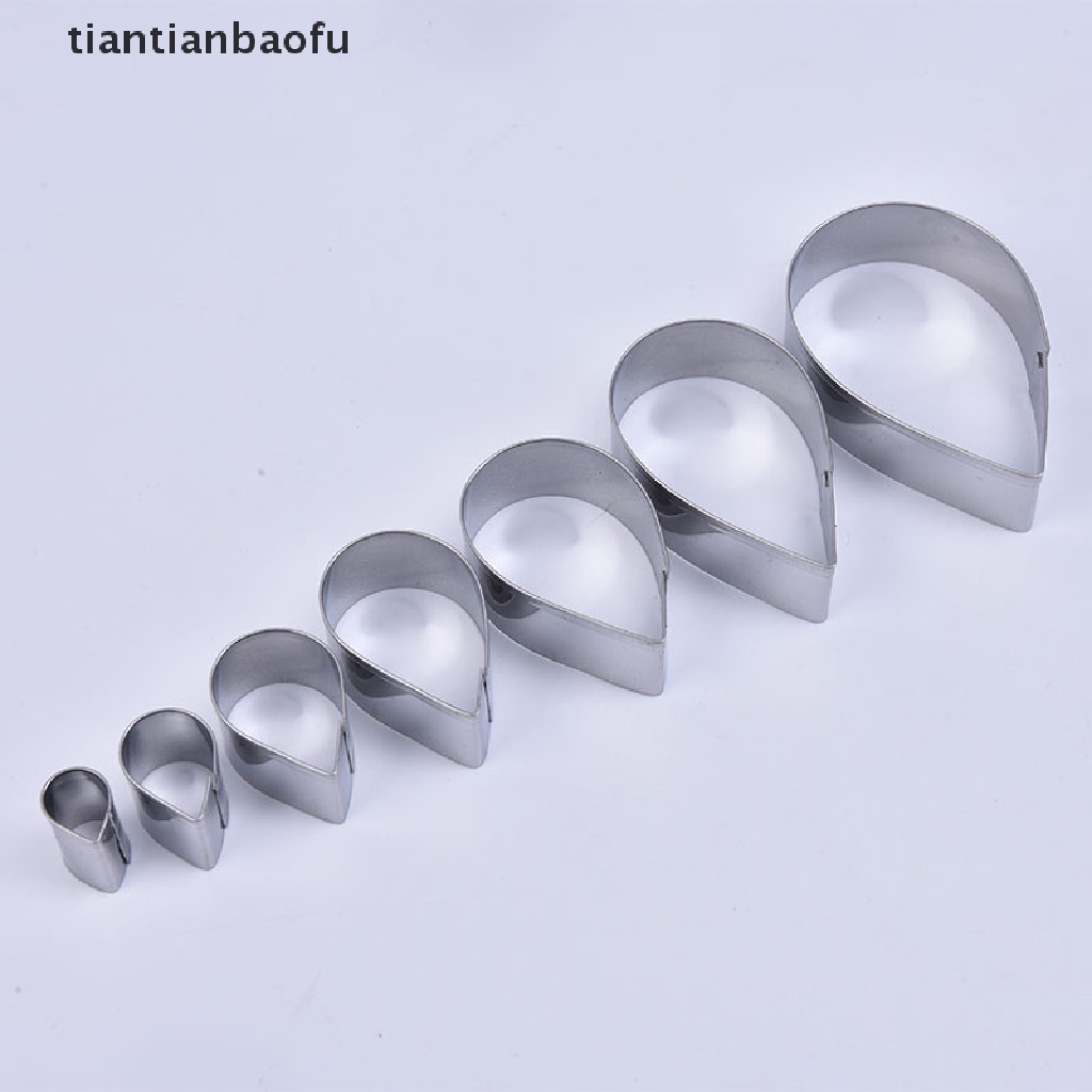 7 Pcs Cetakan Kue Mousse Bentuk Bunga Hati Bahan Stainless Steel