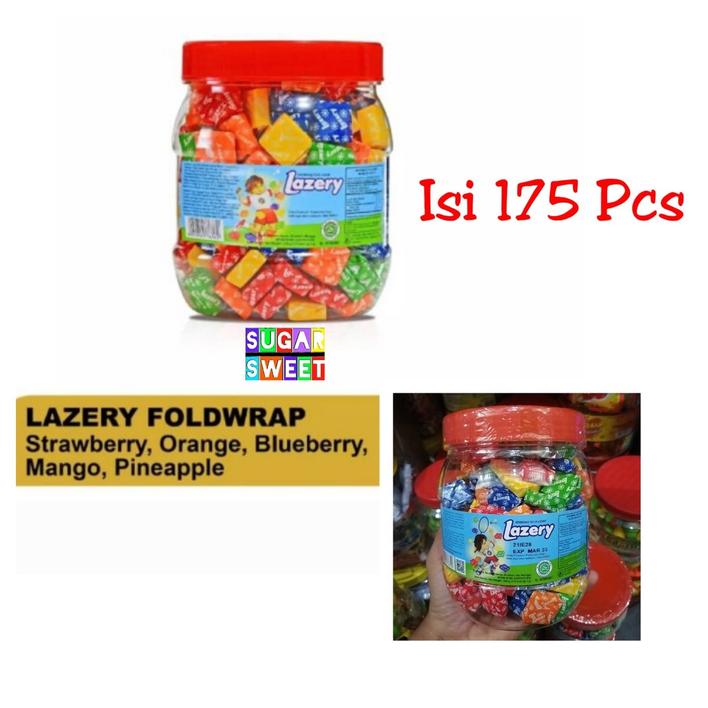 

Permen Lazery Stik Toples Foldwrap isi 175 butir