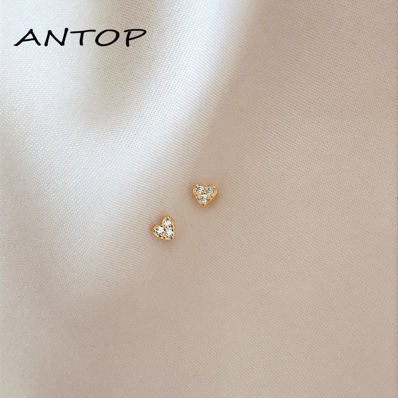 Korea Wanita Anting Butik Mini Pejantan Emas Berlian Bunga Anting-Anting Pejantan Seri Wanita  ANTOP