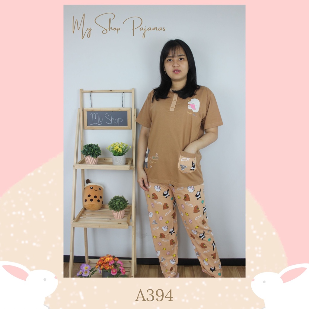 PIYAMA ANNE CLAIRE TANGAN LENGAN PENDEK CELANA PANJANG BAJU PAKAIAN TIDUR BABYDOLL SETELAN DEWASA WANITA SLEEPWEAR PAJAMAS CP-6