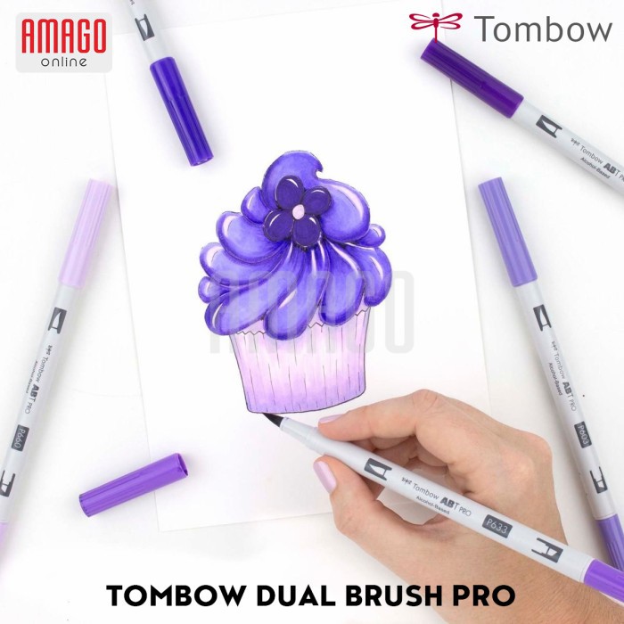 TOMBOW Dual Brush Pen ABT PRO - PURPLE TONES - 5 packs - XAAB-TP5PU