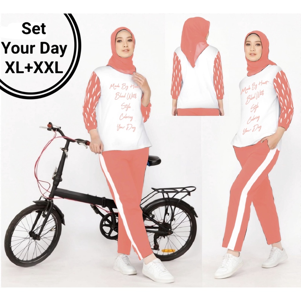 COD☑️SETELAN WANITA/SET YOUR DAY/SET TRAINING/SET BIKE/2SIZE(XL&amp;XXL)PAKAIAN  OLAH RAGA MURAH/PAKAIAN SENAM/STELAN JUMBO/SETELAN OLAH RAGA MUSLIMAH/GOOD QUALITY