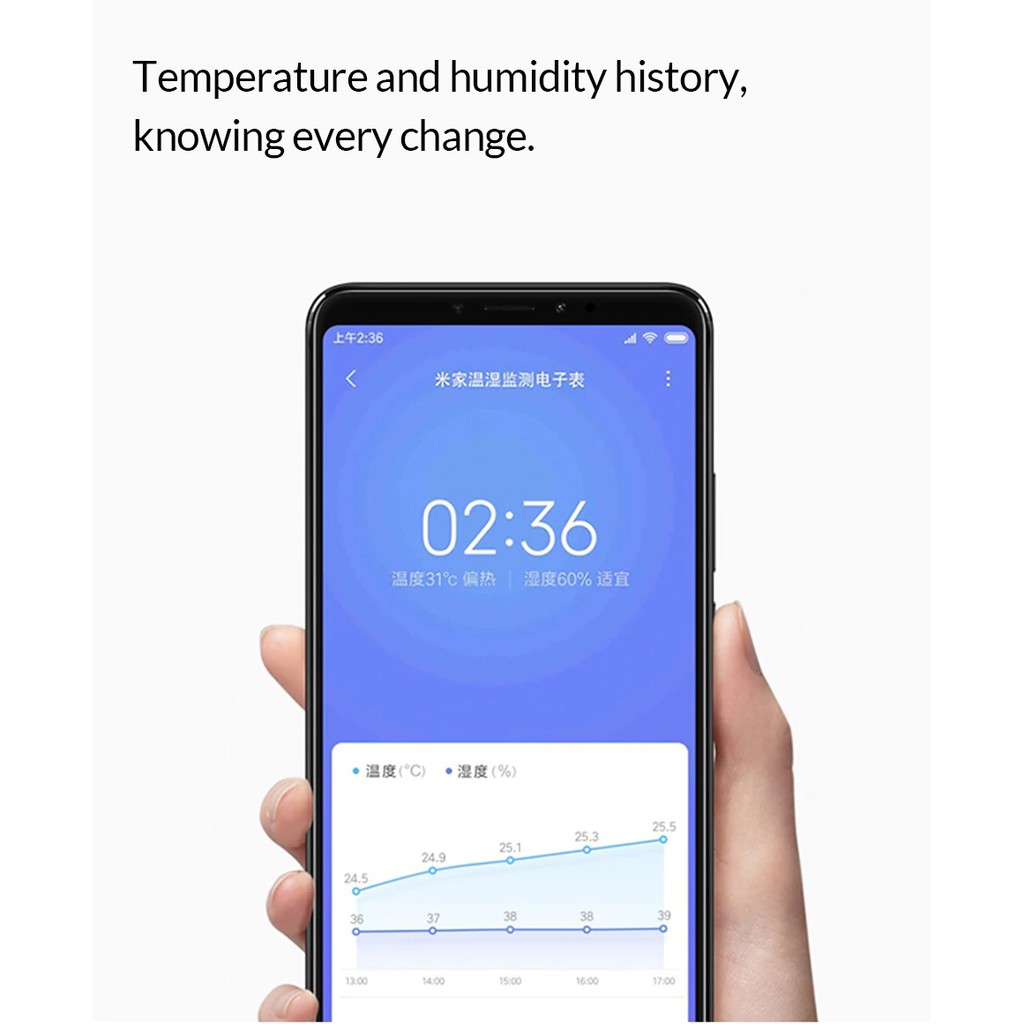 XIAOMI MIJIA Smart Digital Clock with Temperature Humidity Monitoring - Jam Digital Pintar XIAOMI