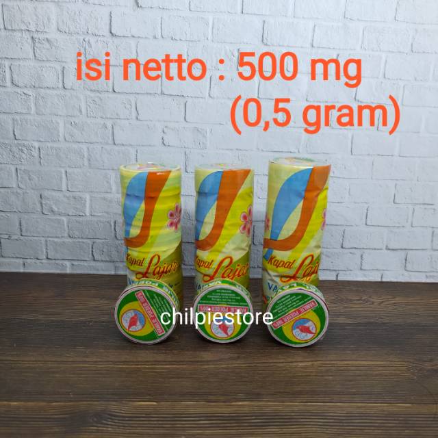 

vanili cepuk 500 mg cap kapal layar (cap kapal lajar) harga per lonjor (isi 6 biji)