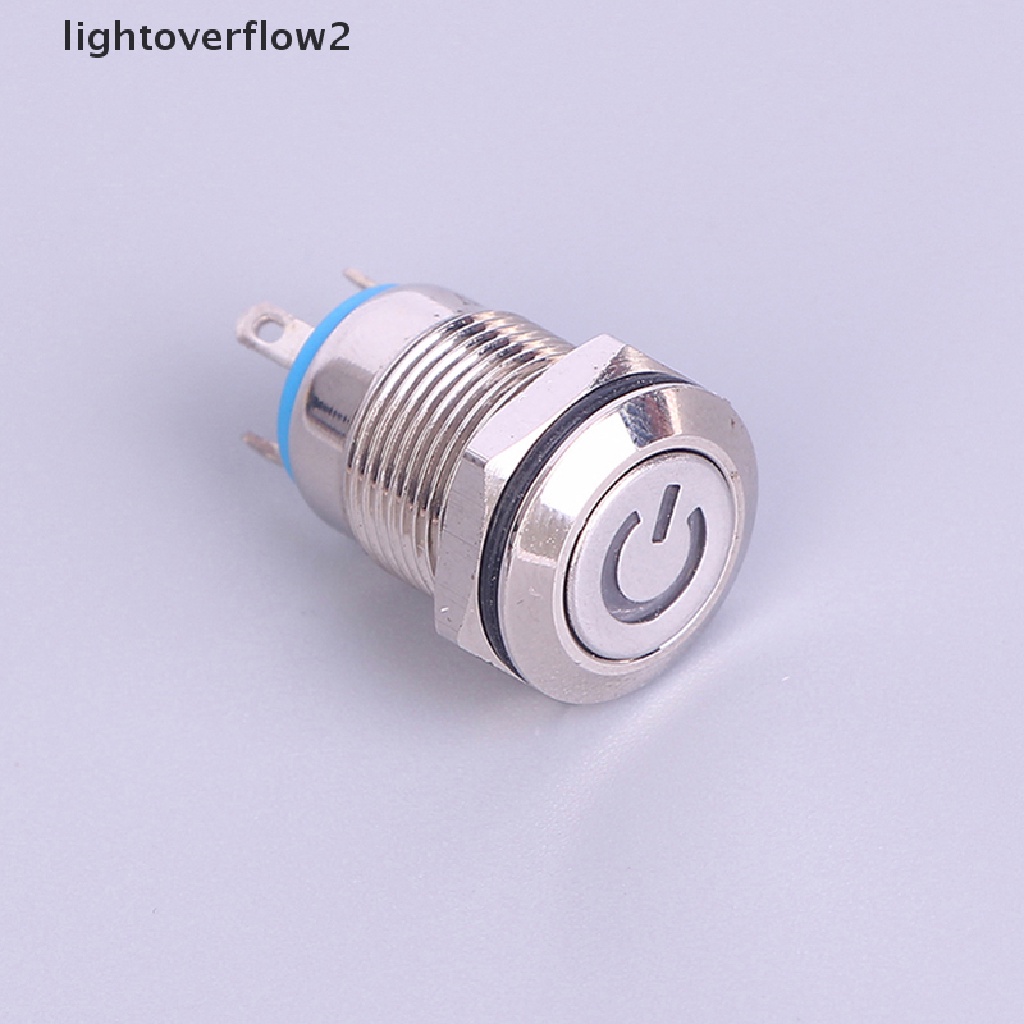 (Light2) Tombol Tekan 12mm 12v Anti Air Dengan Lampu Led Power