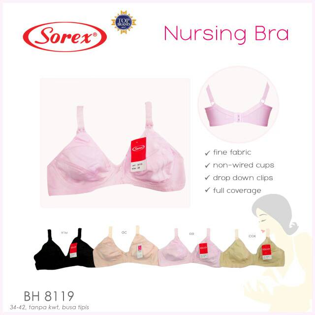 BH Menyusui Bra Menyusui Plum Katun Polos Perlengkapan Ibu Hamil dan Menyusui