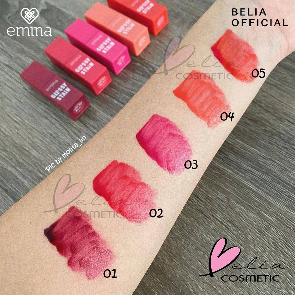 ❤ BELIA ❤ EMINA Glossy Stain 3g | Lip tint gel finishing glossy