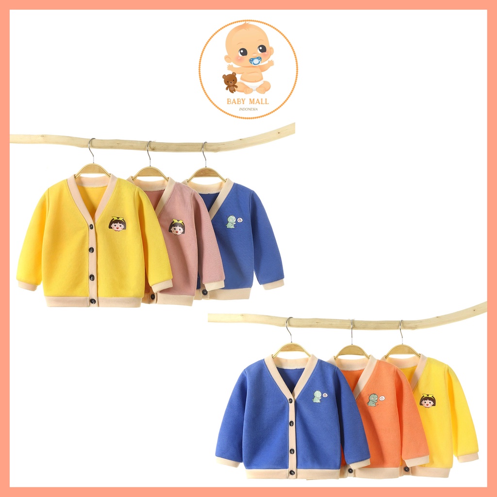 KOREAN CARDIGAN CARTOON WHITELIST Jaket Cardigan Rajut Anak Bayi