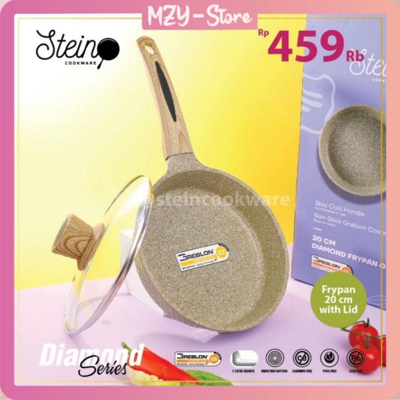 (4x FREE) Stein Paket Ruby Steincookware Paket Ruby Diamond Series ( Casserole 24 + Frypan 20 )