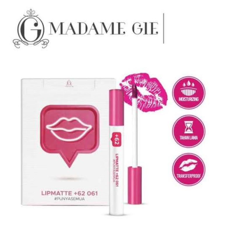 MADAM GIE LIPMATTE +62 LIPCREAM// LIPMATTE  MADAME GIE ORIGINAL