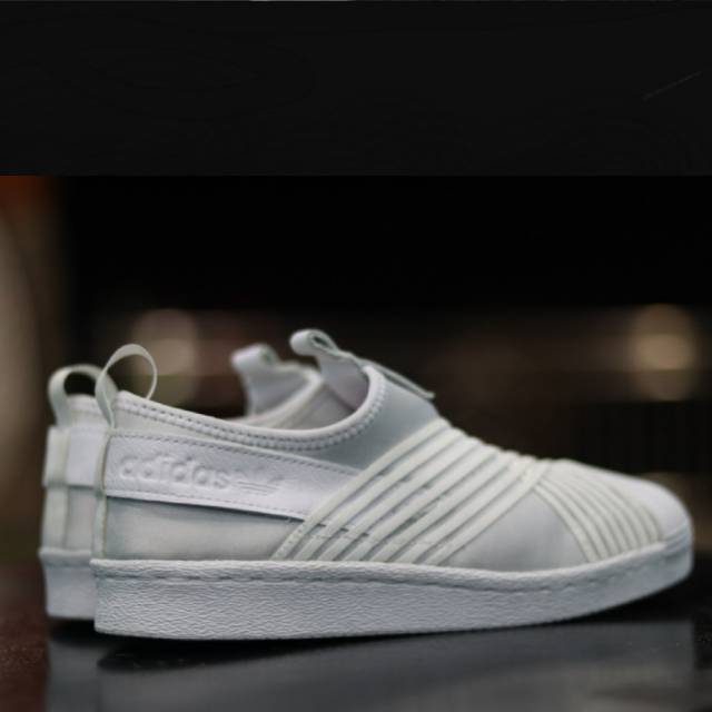ADIDAS SUPERSTAR SLIP ON FULL WHITE ORIGINAL