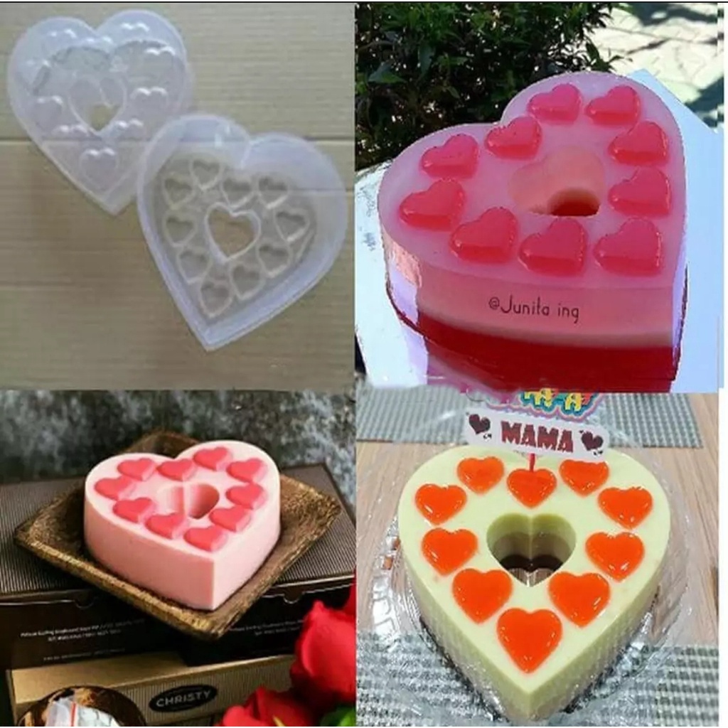 Cetakan Loyang Puding Agar Agar Ager Jelly Jelli Jeli SWEET LOVE Hati Valentine Plastik