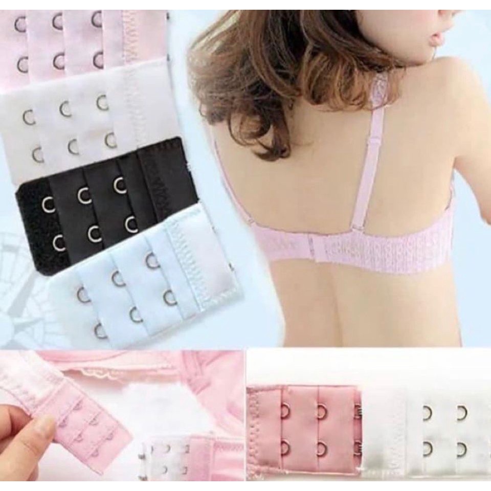 JM Aksesoris Sambungan Penyambung Pengait Tali Bh Bra Extension Extender Kait 2 3 4 Tambahan Wanita Import / BRA EXTENSION PENGAIT TALI BH 2 BARIS Sambungan Kait Perpanjang Super Extender Save Penyambung Murah