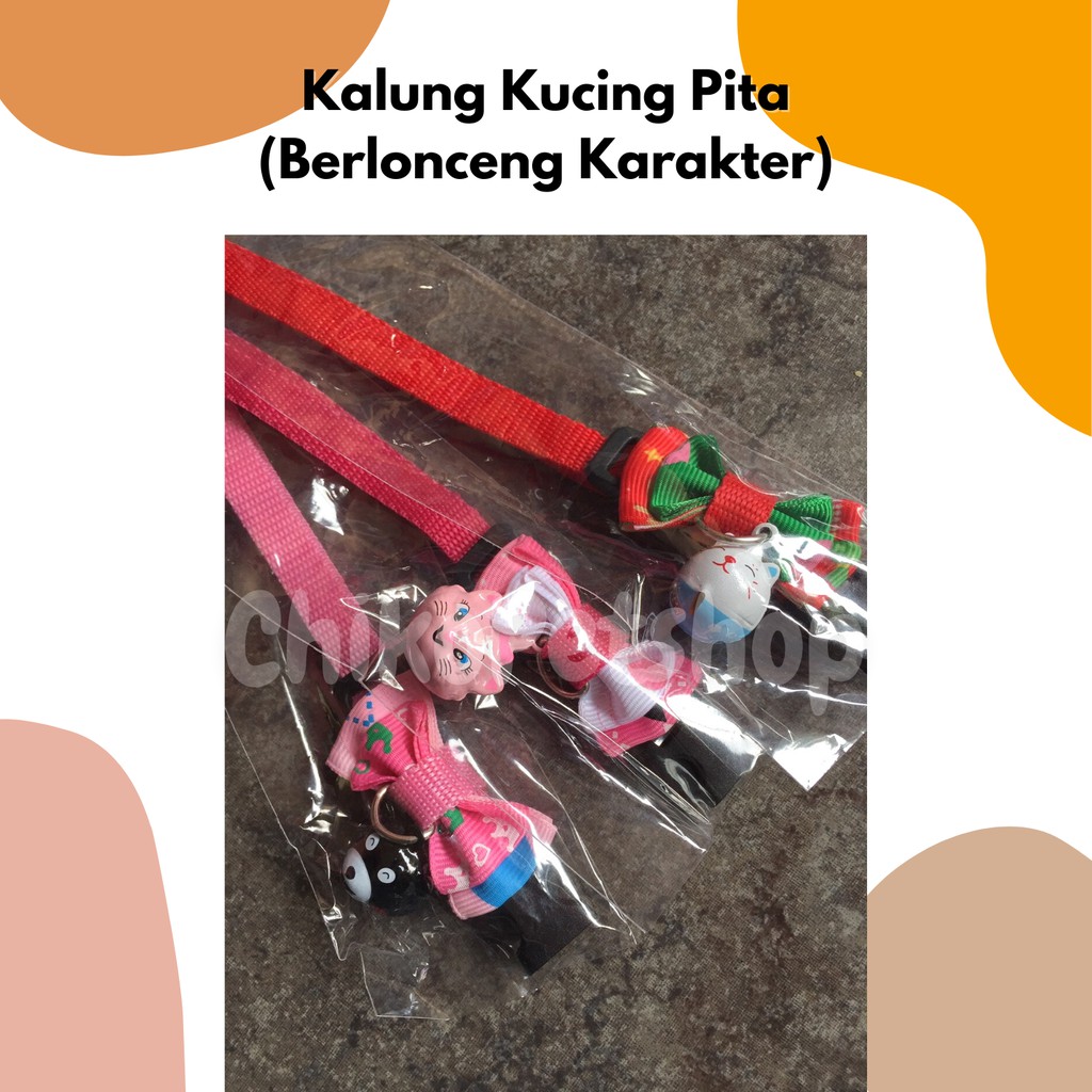 Kalung Pita untuk kucing { Lonceng Karakter } kalung pita kucing