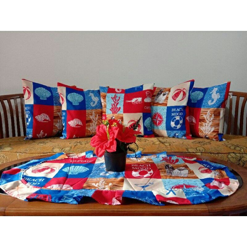 Sarung bantal sofa set taplak meja