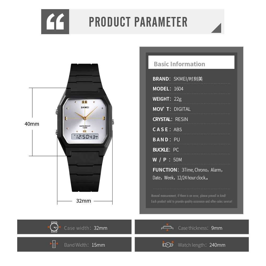 IDN - SKMEI Jam Tangan Digital Analog Pria - 1604