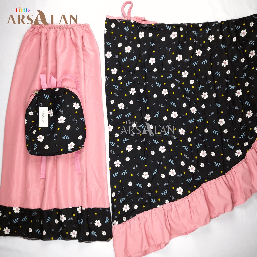 Mukena Anak Motif Bunga Motif Daun Motif Polkadot Tas Ransel | Mukena Anak Rayon Paud TK SD Tanggung | Mukena Arsalan