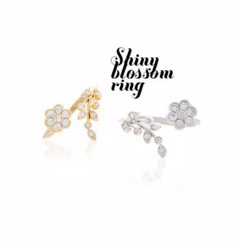 Cincin Korea Opening Ring Floral Blossom Bunga