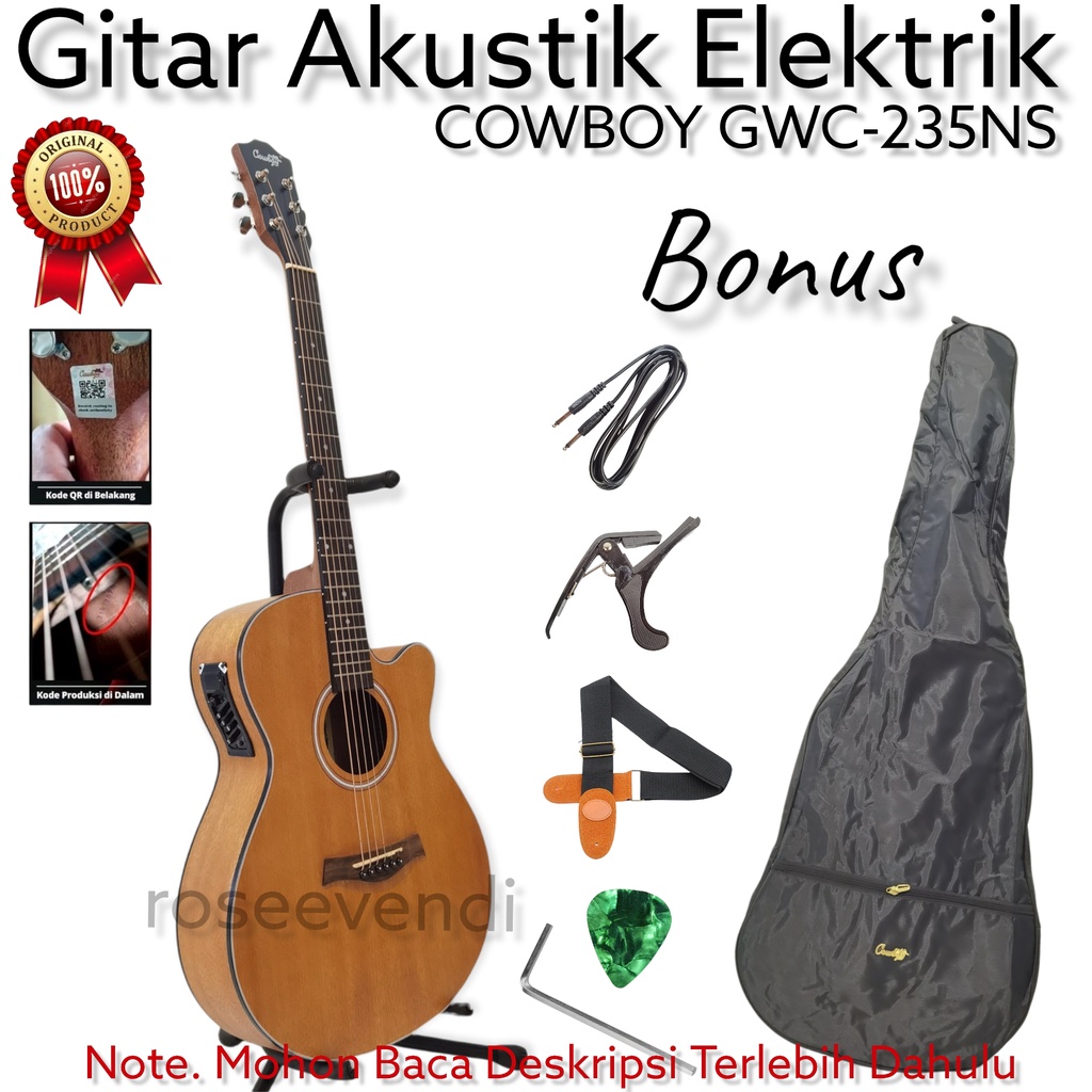 Gitar Akustik Elektrik Cowboy GWC-235NS GWC 235 NS Original