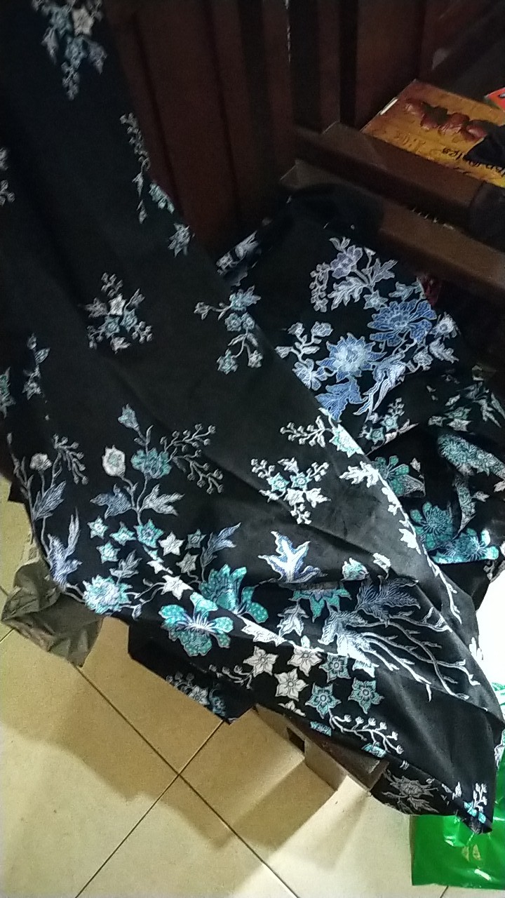 Batik Couple Keluarga Sania Ruffle Ori Ndoro Jowi Dnt Motif Cibulan Biru