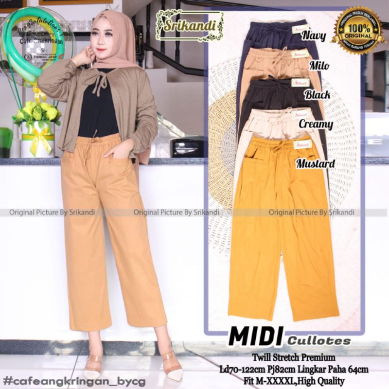 midi cullotes celana kulot bahan by srikandi