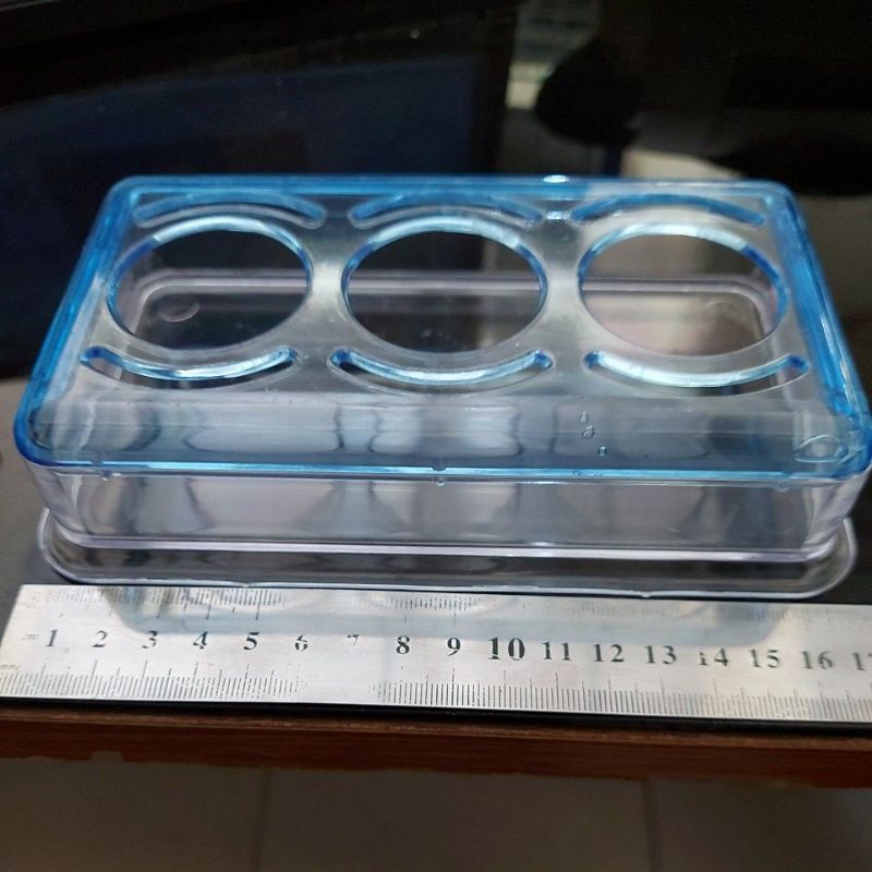 Cepuk Ram 3 lubang tempat pakan burung - 1pc