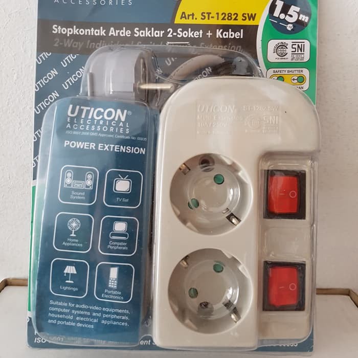 NEW Uticon ST-1282SW Stop Kontak Multi 2 LB