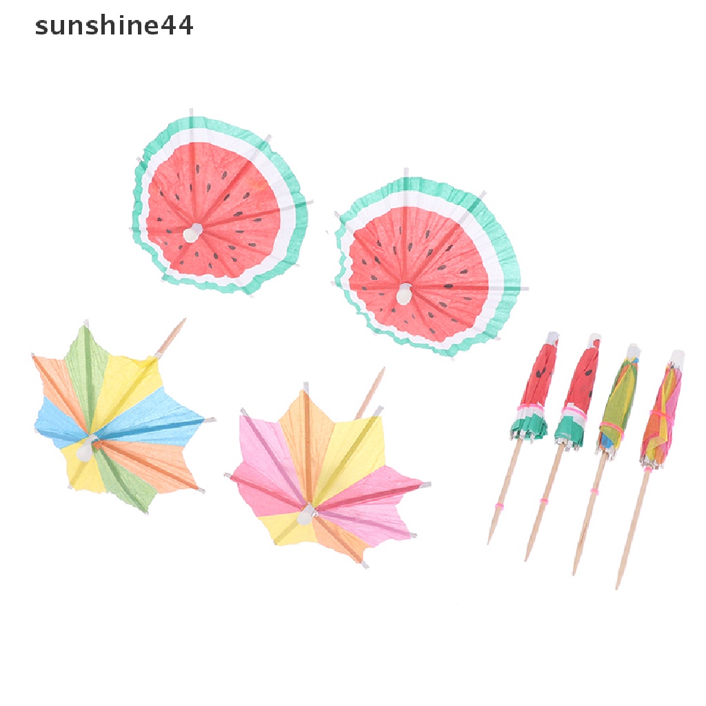 Sunshine 50PCS Tusuk Gigi Bentuk Payung Untuk Cocktail / Buah / Dessert