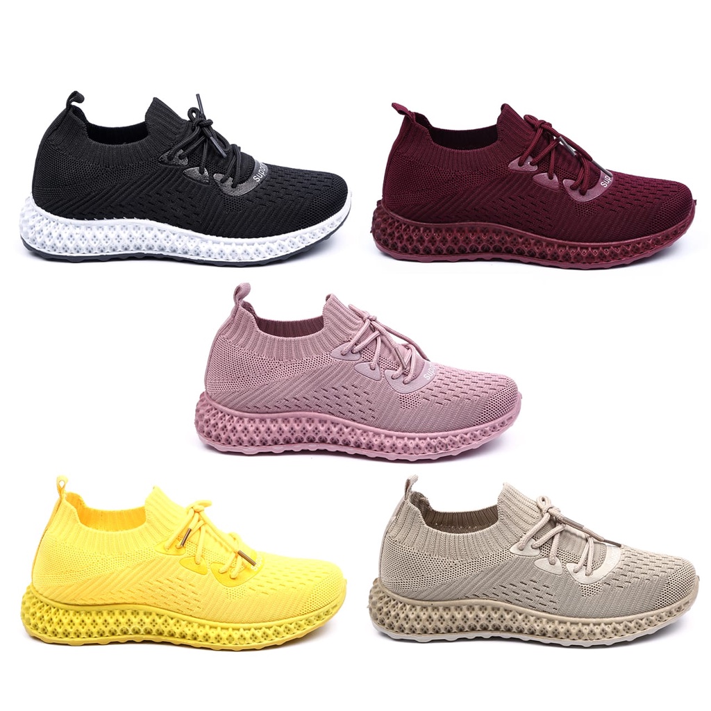 Sneakers Wanita Sepatu Canvas Sports Shoes Olahraga Wanita - A1063 ( ALAS PUTIH )