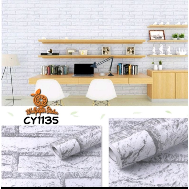 Wallpaper dinding 45cm x 10m motif bata cy1135