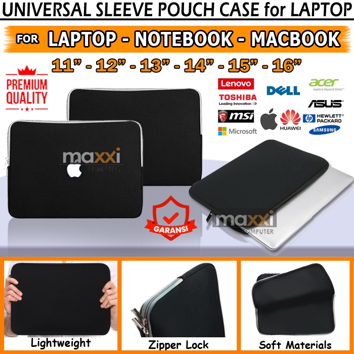 Sleeve Laptop 11 12 13 13.3 14 15 15.4 16 Inch Inci Tas Pouch Bag Sarung Case Casing Cover Macbook A