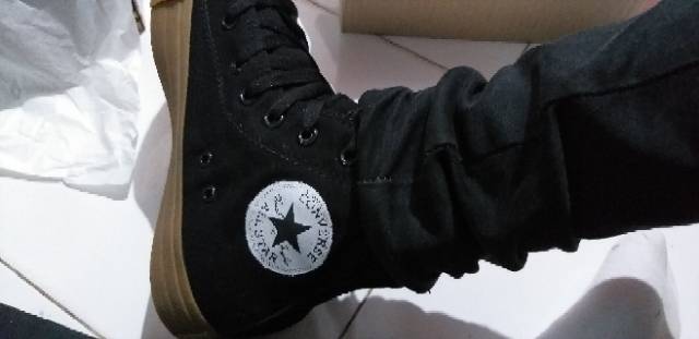 Sepatu Converse CT GUM HIGH BLACK HITAM SNEAKERS SEKOLAH KERJA KULIAH KADO HADIAH ULTAH COWOK CEWEK