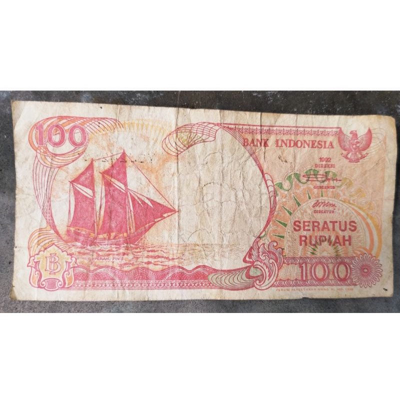 Uang Kertas 100 Rupiah Tahun 1992