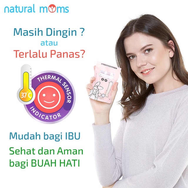 NATURAL MOMS Kantong Asi 100 / 120 / 150 ML isi 30 pcs Breastmilk Storage Bags Thermal Sensor