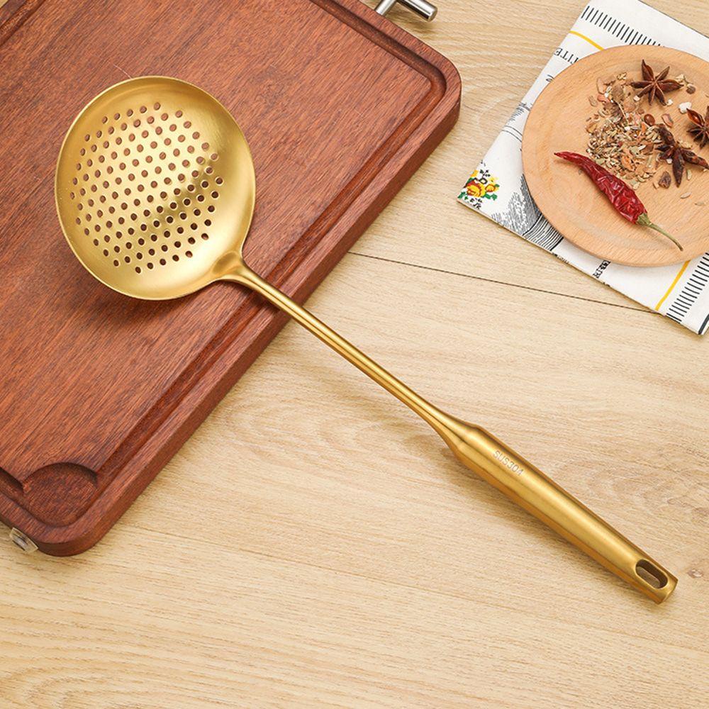 Nickolas1 Soup Ladle Gold Stainless Steel Cookware Saringan Sendok Alat Masak Sendok Nasi Peralatan Dapur Spatula