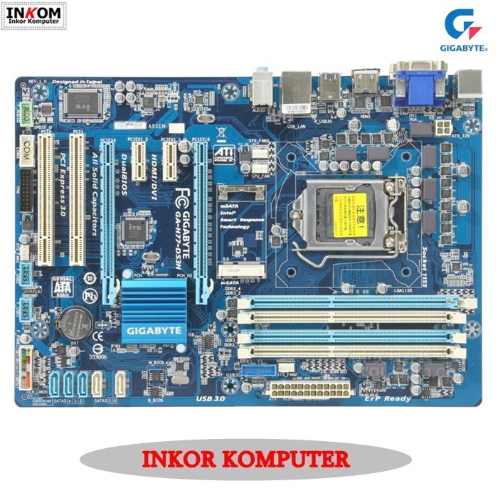 Mobo Motherboard Mainboard H77 Intel Socket 1155 Intel H77 Gigabyte